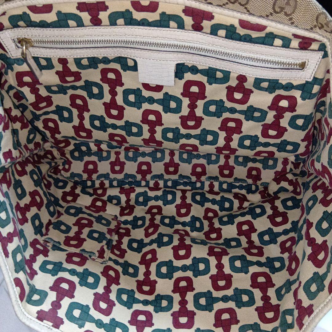 GUCCI　グッチ　シェリー　gg　キャンバス　レザー　トートバッグ