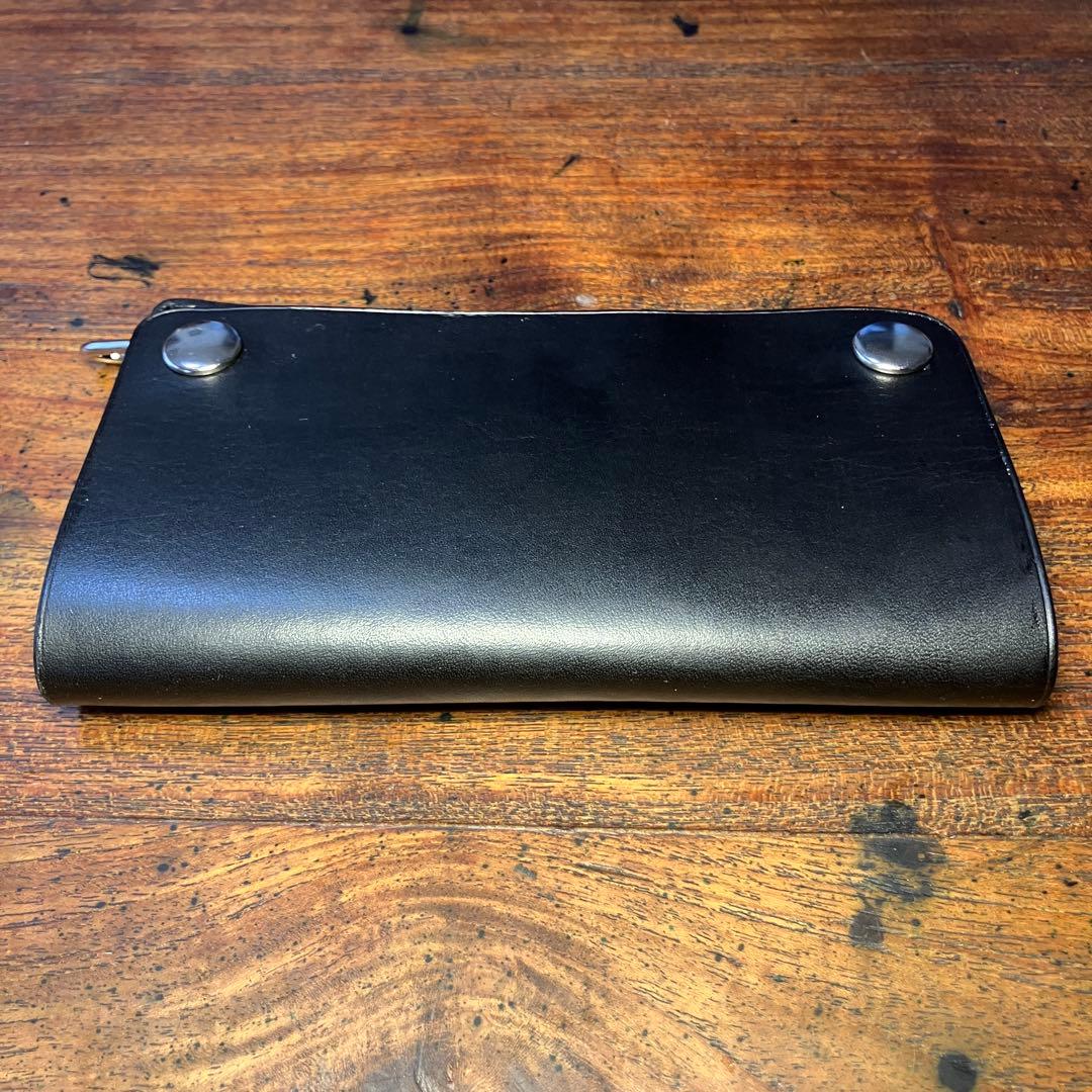 yonx様オーダー品 ミドルトラッカーウォレット　ブラック　国産本革