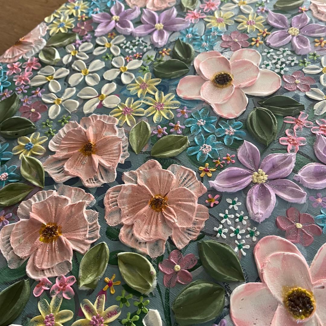 テクスチャーアート ボタニカル 絵画 壁掛けアートアートパネル 花 フラワー