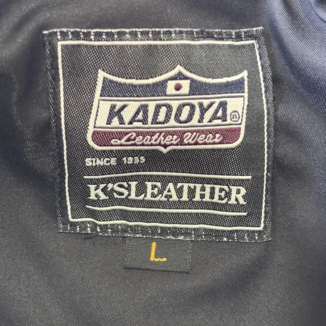 【美品】KADOYA ゴートレザーセミダブルジャケット FENNEL Lサイズ