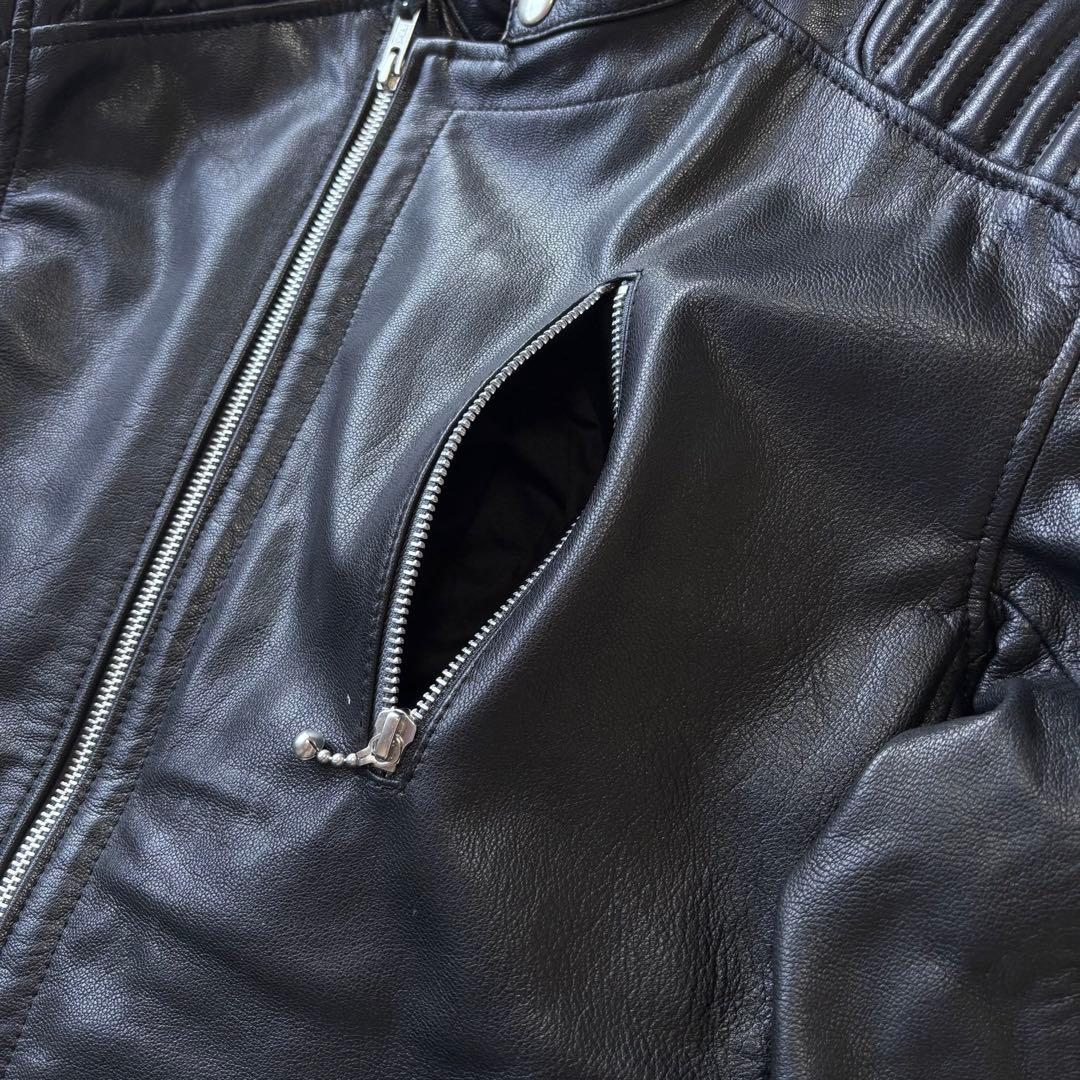 【美品】KADOYA ゴートレザーセミダブルジャケット FENNEL Lサイズ