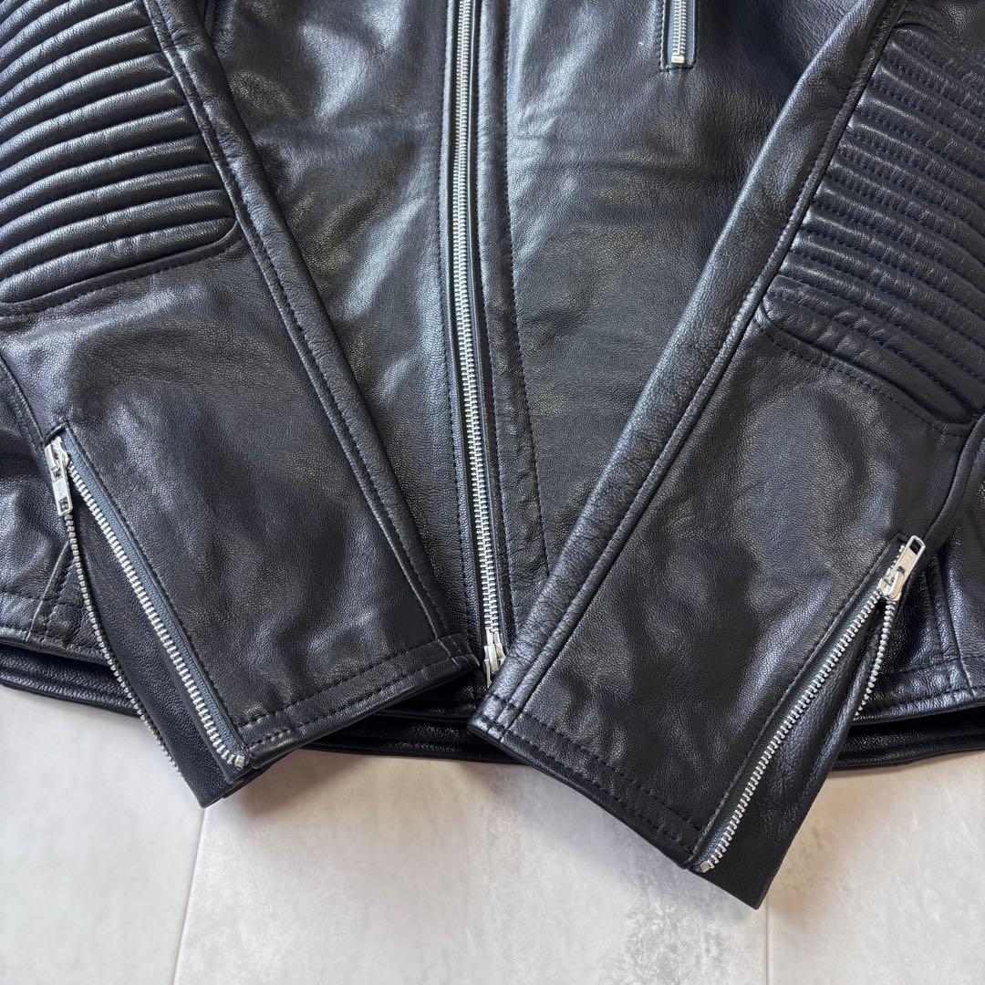 【美品】KADOYA ゴートレザーセミダブルジャケット FENNEL Lサイズ