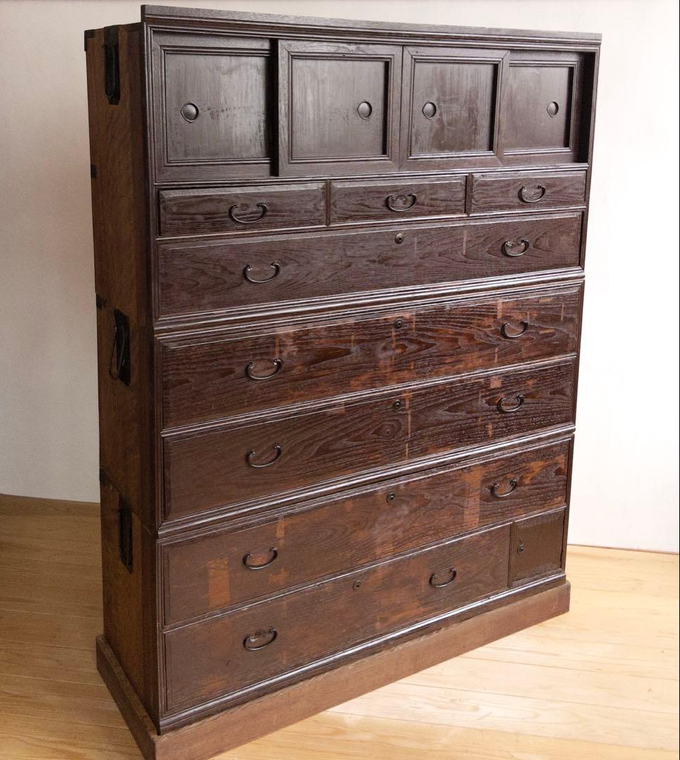 大型　和箪笥　高さ約159㎝　古道具　古家具　和家具　ビンテージ　アンティーク