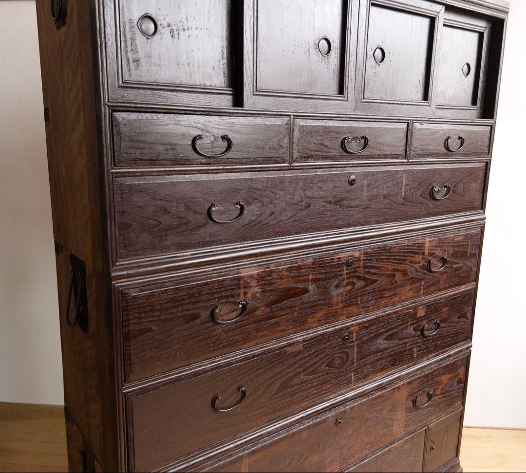 大型　和箪笥　高さ約159㎝　古道具　古家具　和家具　ビンテージ　アンティーク