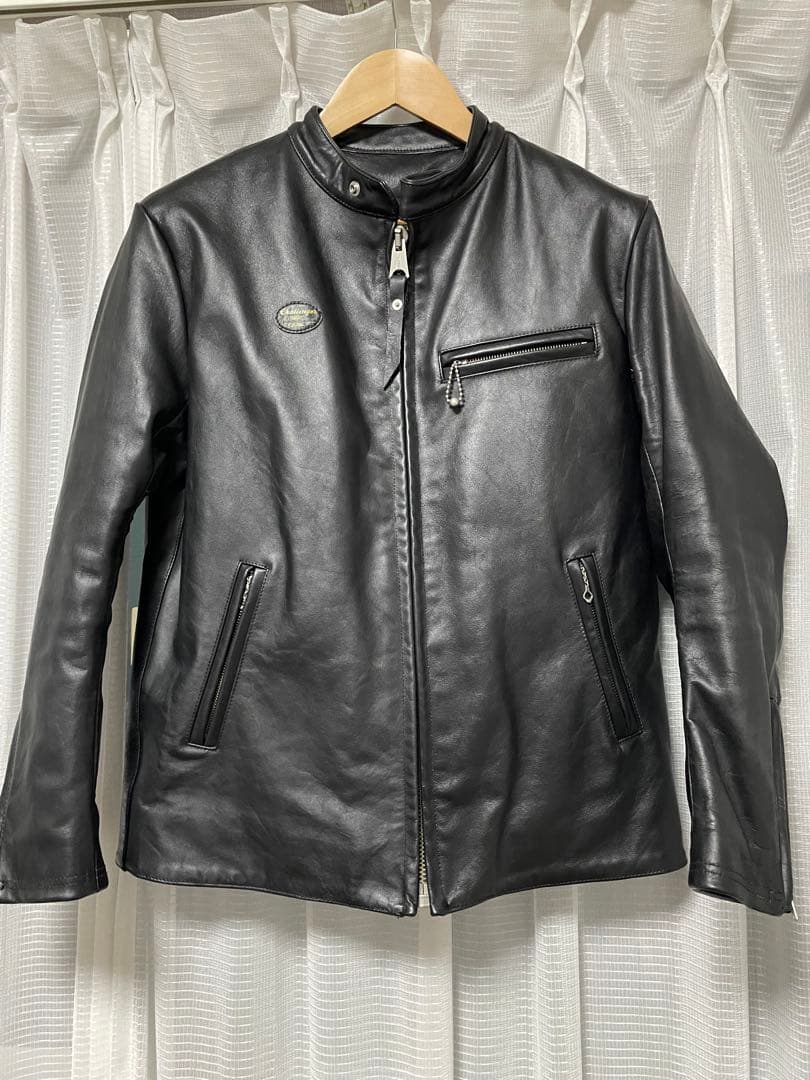 【@R】CHALLENGER シングル レザー ライダース ジャケット L