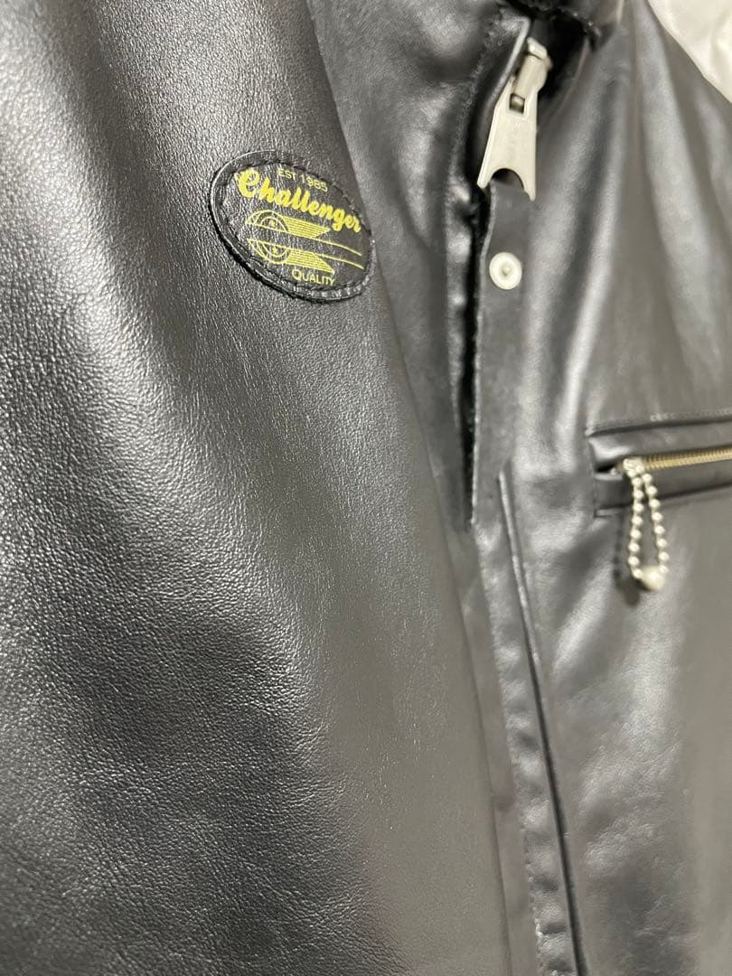 【@R】CHALLENGER シングル レザー ライダース ジャケット L