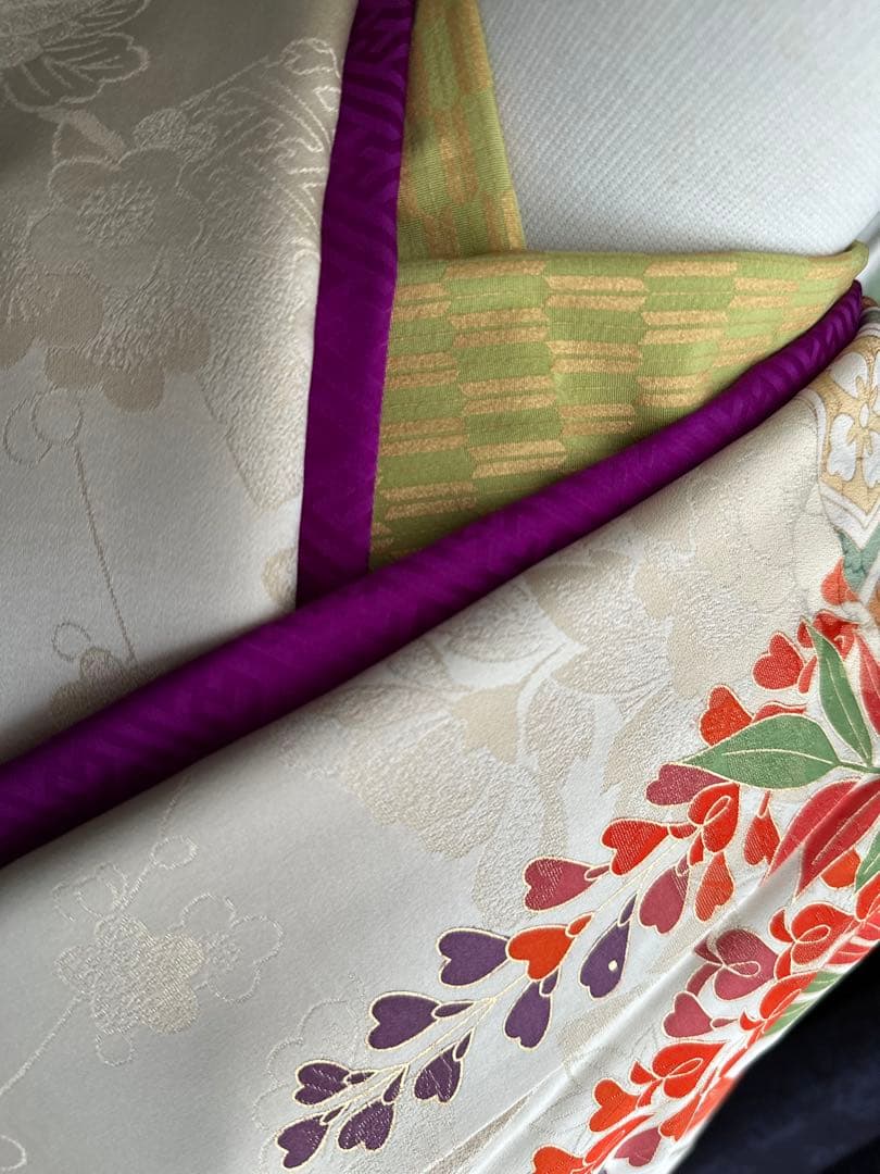 excite 振袖&袴フルセット クリームホワイト アイボリー 鳳凰 金駒