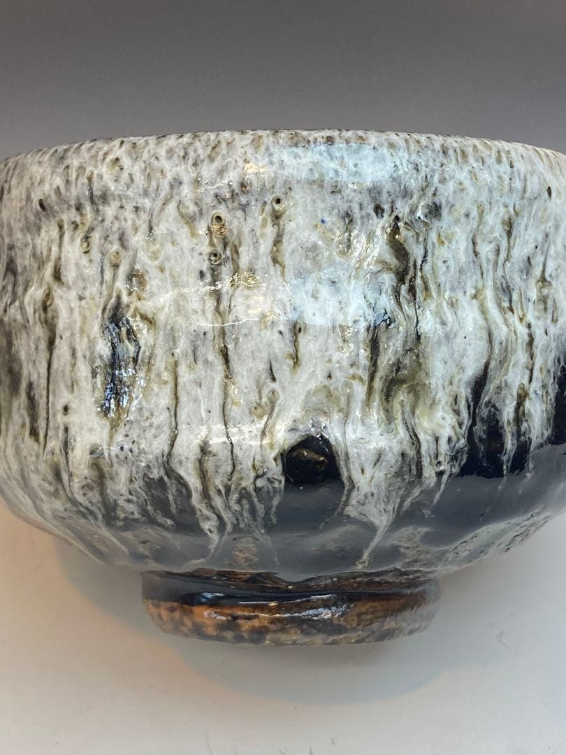 山根藤一 作 上神山焼茶碗 共箱 茶道具