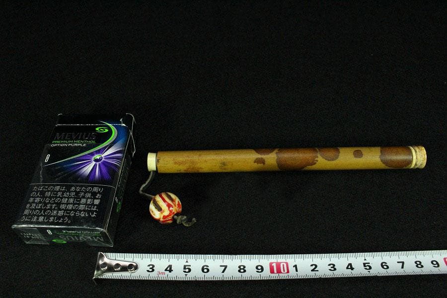 古美術 斑竹 鶴天 根付 提げ物 時代物(K-BB488)