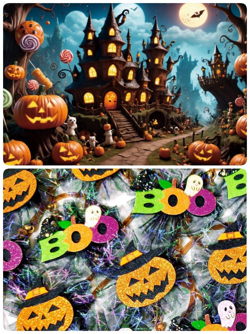 業務用　トリミングチョーカー　リボン　キラキラハロウィン　100個　10月