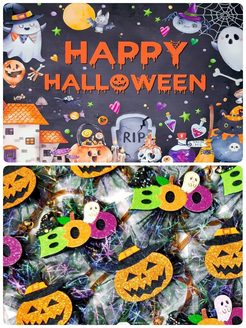 業務用　トリミングチョーカー　リボン　キラキラハロウィン　100個　10月