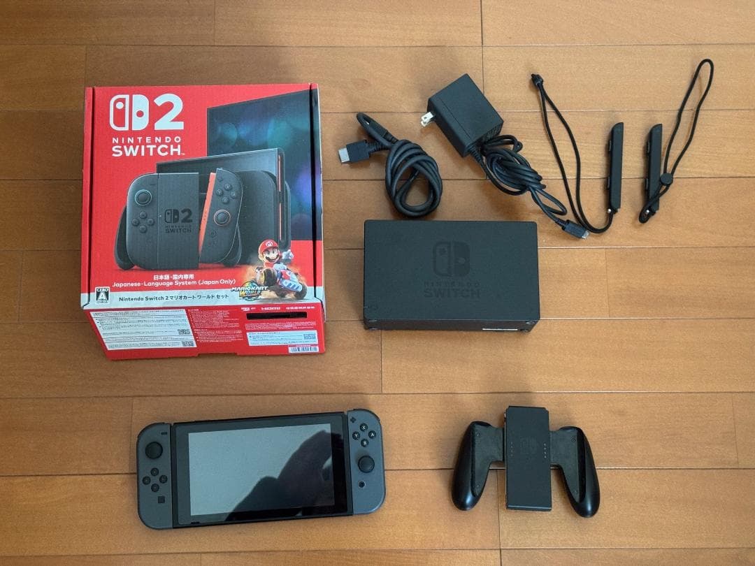 ニンテンドー　スイッチ本体　グレー　一式セット（箱はスイッチ２） 即日発送