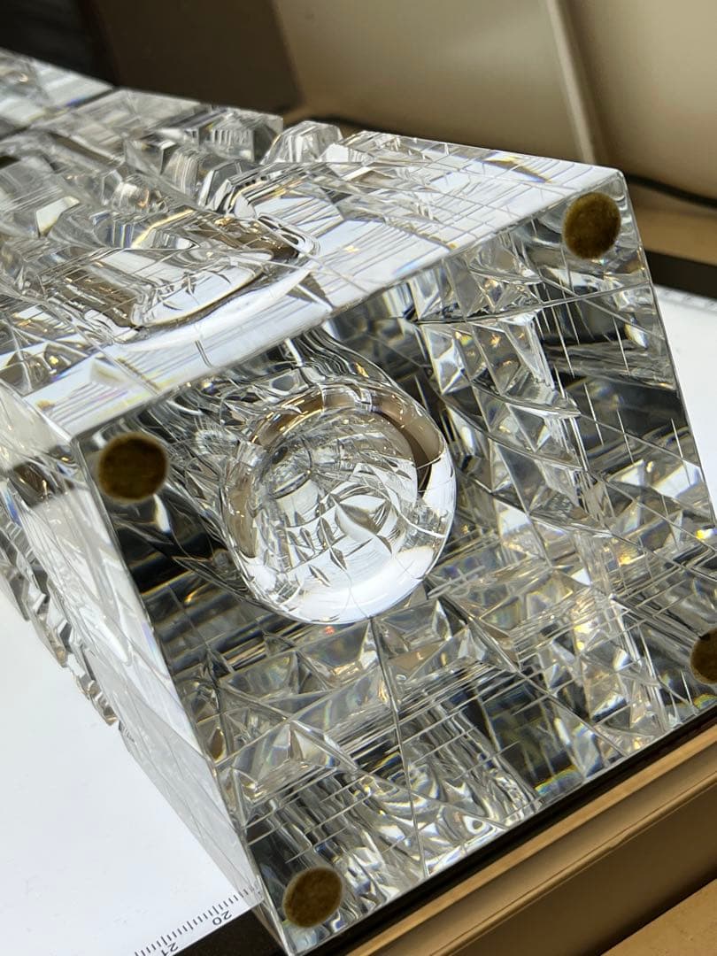 HOYA クリスタル　佐々木文夫　花瓶　フラワーベース　　最高級　貴重　中古品