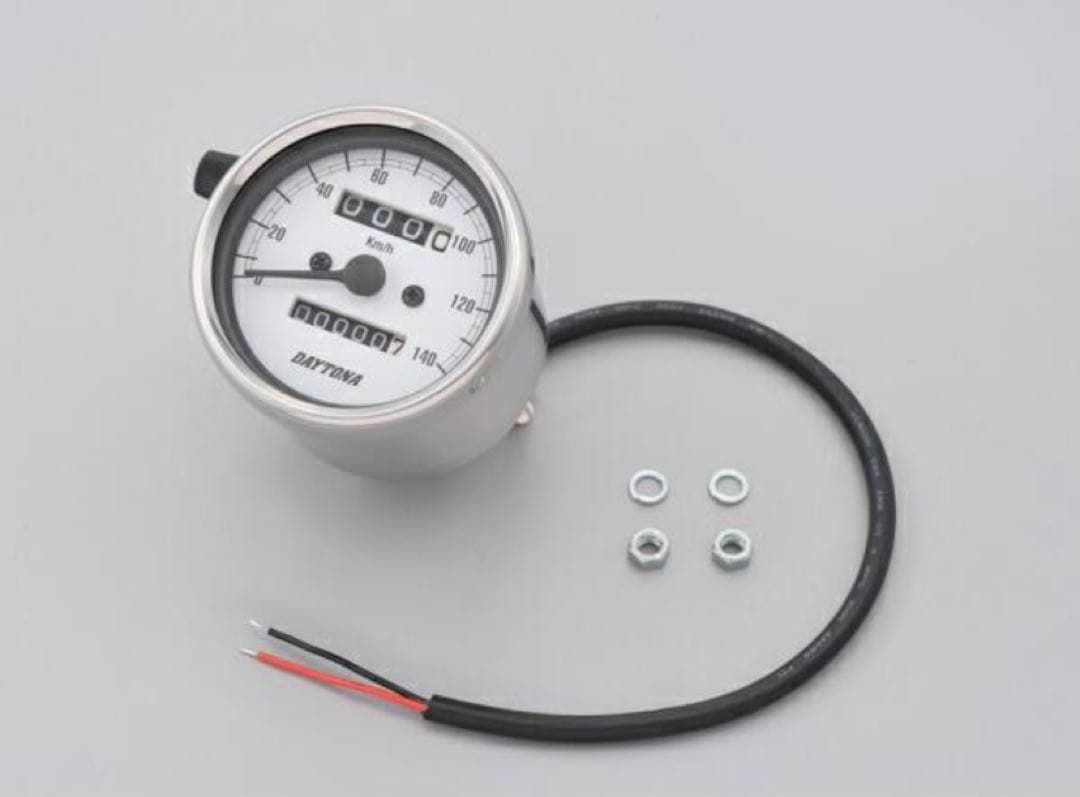 【新品】デイトナ 機械式スピードメーター φ60 ホワイトパネル 15635