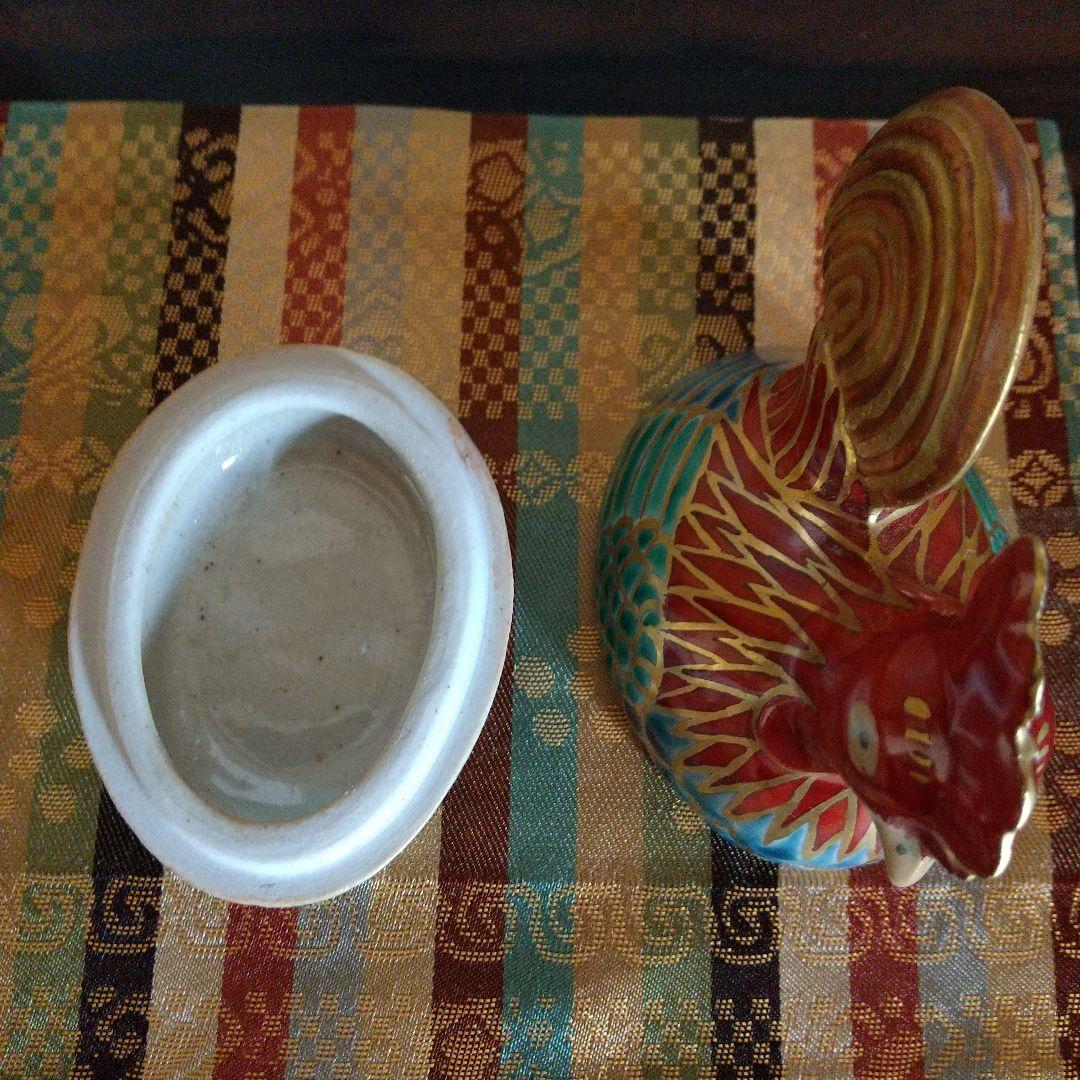 ５世乾山 仁清写 色絵 鶏香合