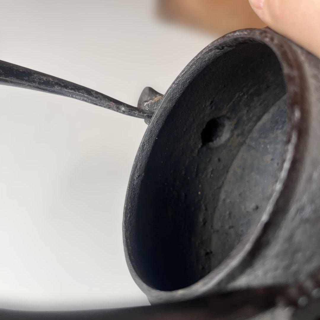 三越製　鉄瓶　近江八景図