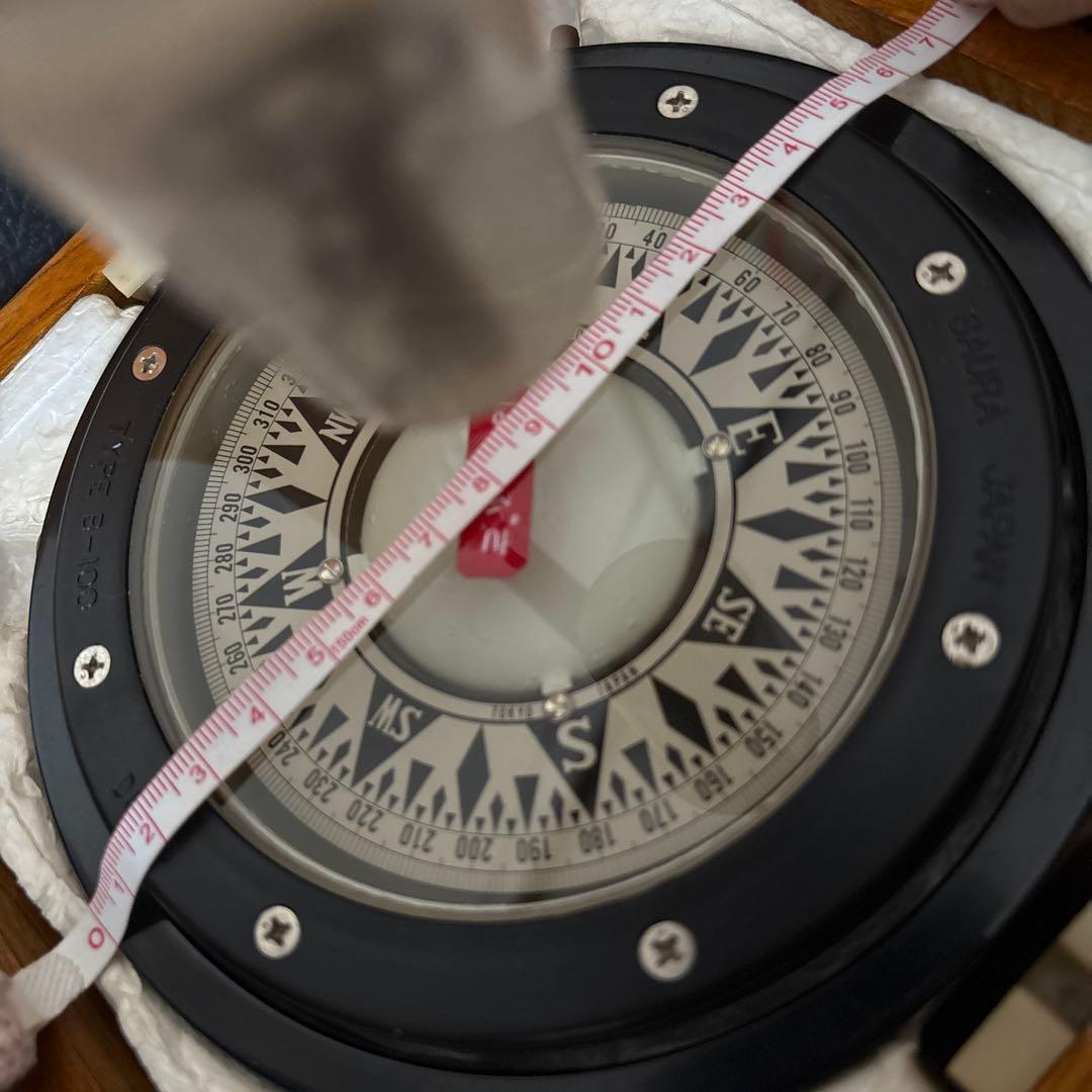 アンティーク　船舶用羅針盤　佐浦計器製作所　コンパス 木製ケース付きB-100