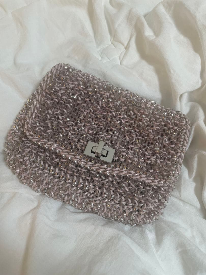 【美品】アンテプリマ　ワイヤーバック　ルケット　ピンクシルバー