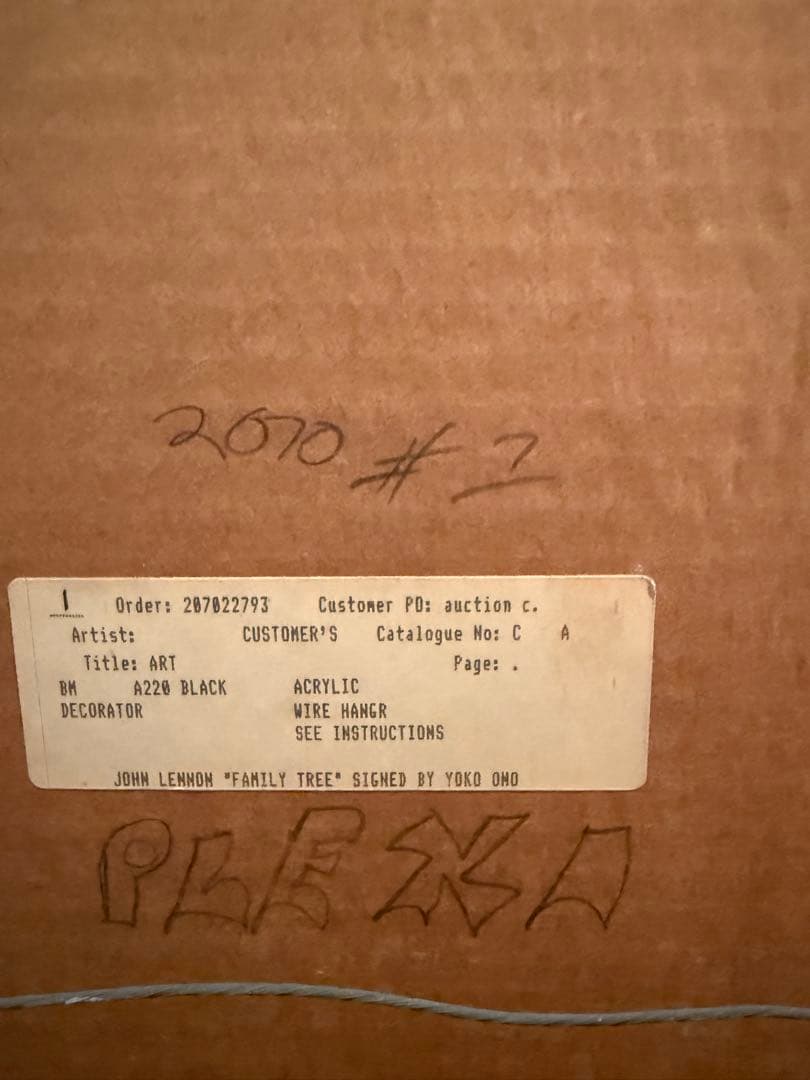 お値下げ　ジョン・レノン　a Family Tree オノヨーコ　サイン入り希少