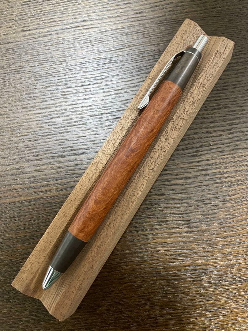 野原工芸 斑紋黒染色 シーオーク SANZ銀クリップ 固定式口金付属 シャーペン