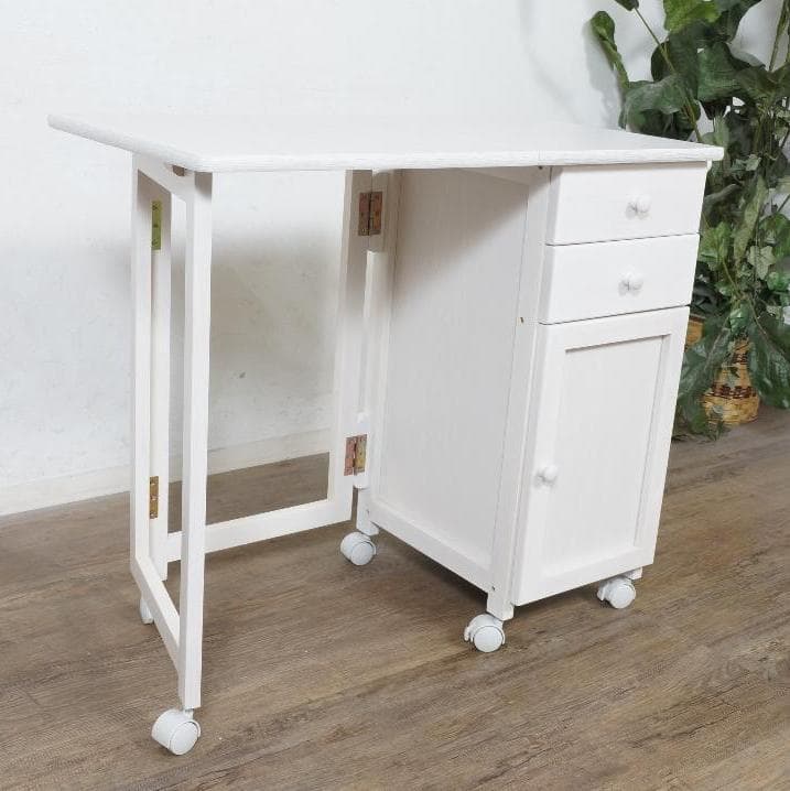 【新品・未使用】 折りたたみデスク サイドデスク ウォッシュホワイト