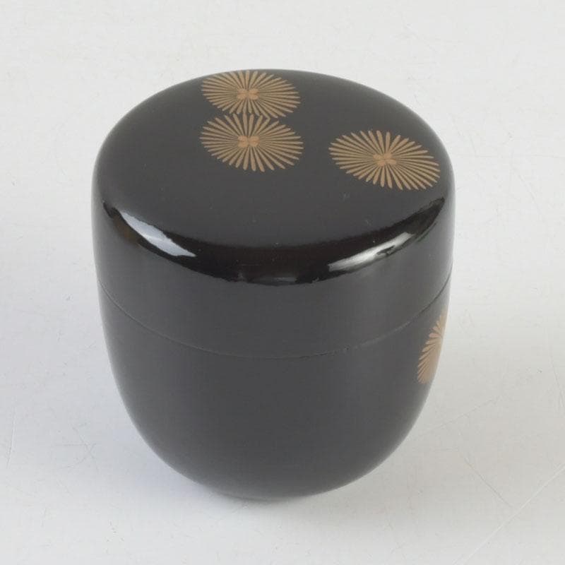 茶道具　山中塗　道場宗廣作　唐松文　一閑　大棗　仕覆付　共箱　V　9545