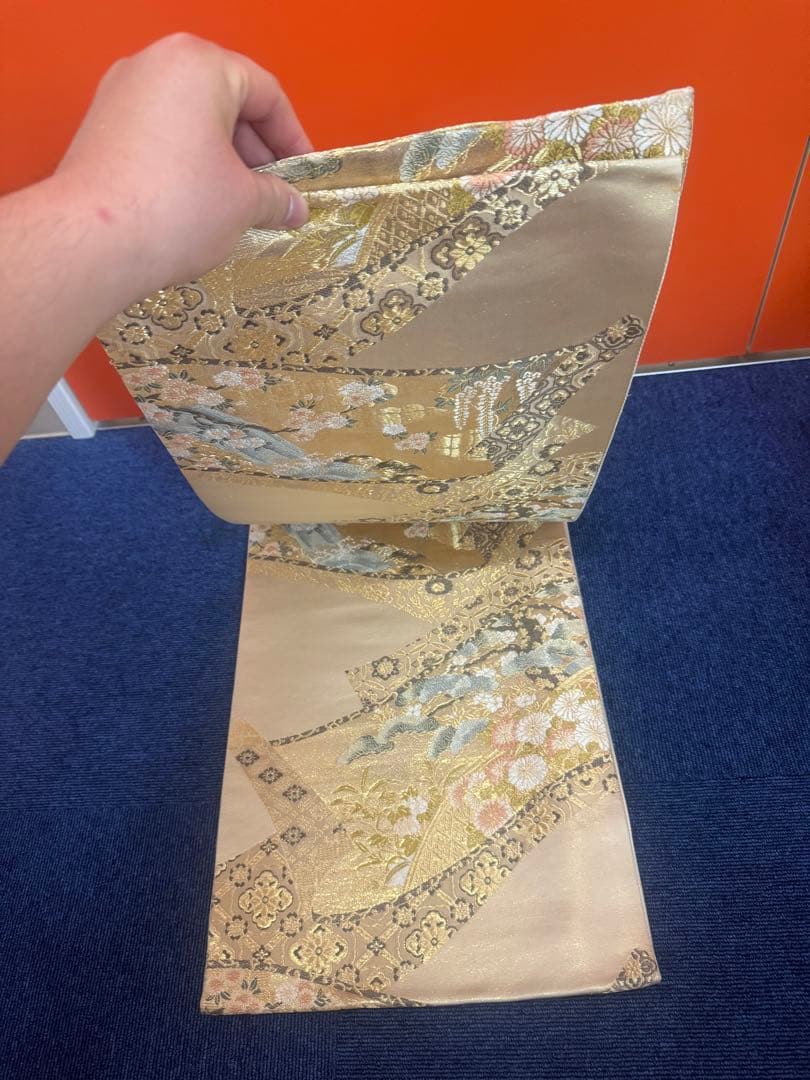 2688袋帯 古代彫金紋 西陣織 金糸　高級上質上品　約440cm 未使用