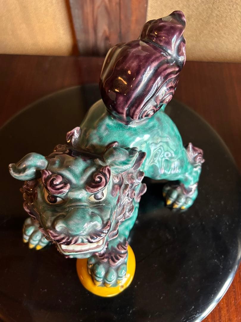 二代徳田八十吉　獅子置物　九谷　1点