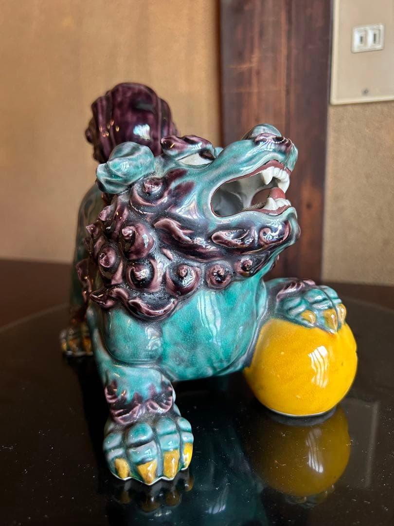 二代徳田八十吉　獅子置物　九谷　1点