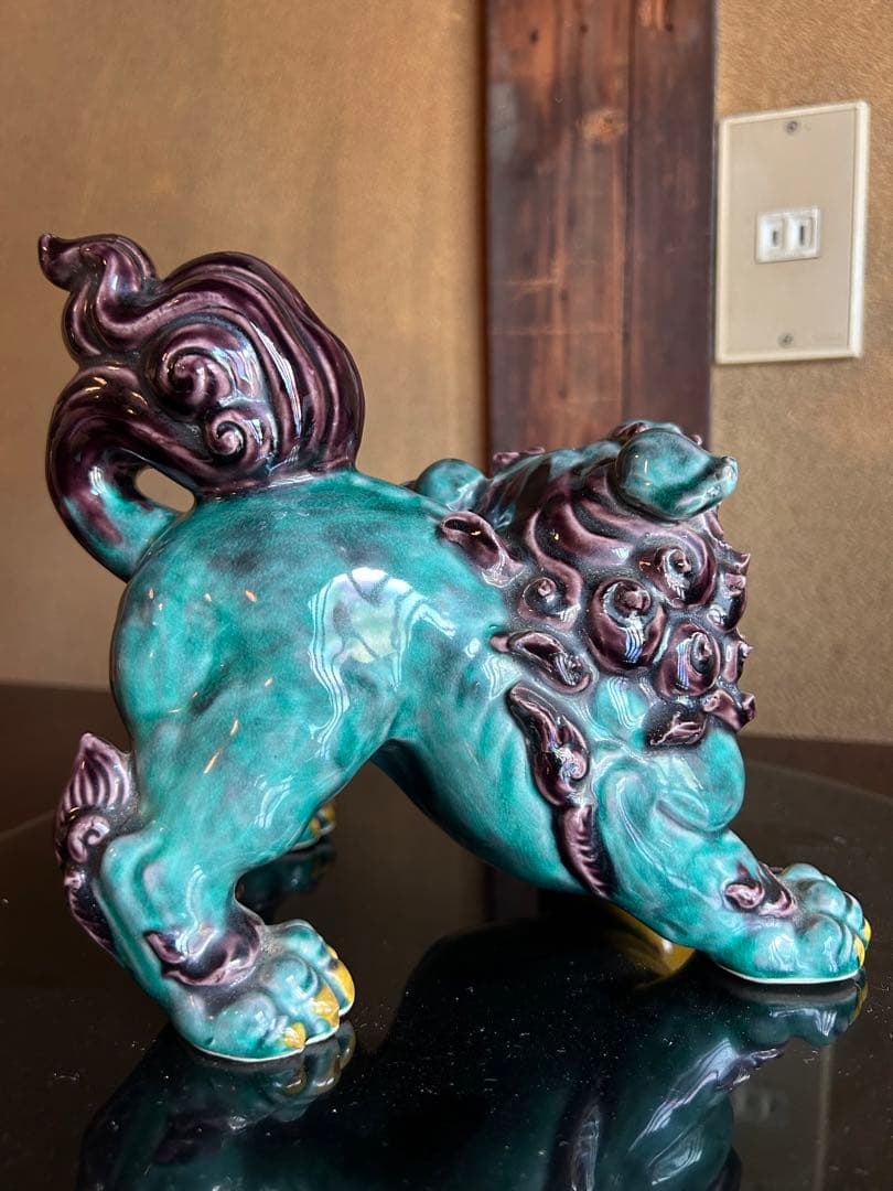 二代徳田八十吉　獅子置物　九谷　1点