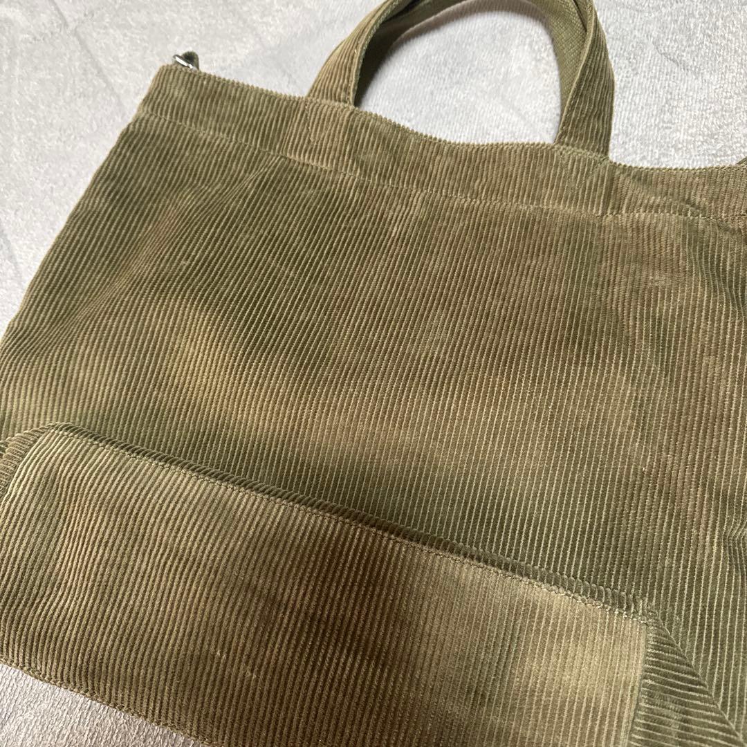 24h限定★Nissy naptime. コーデュロイトートバッグ カーキ