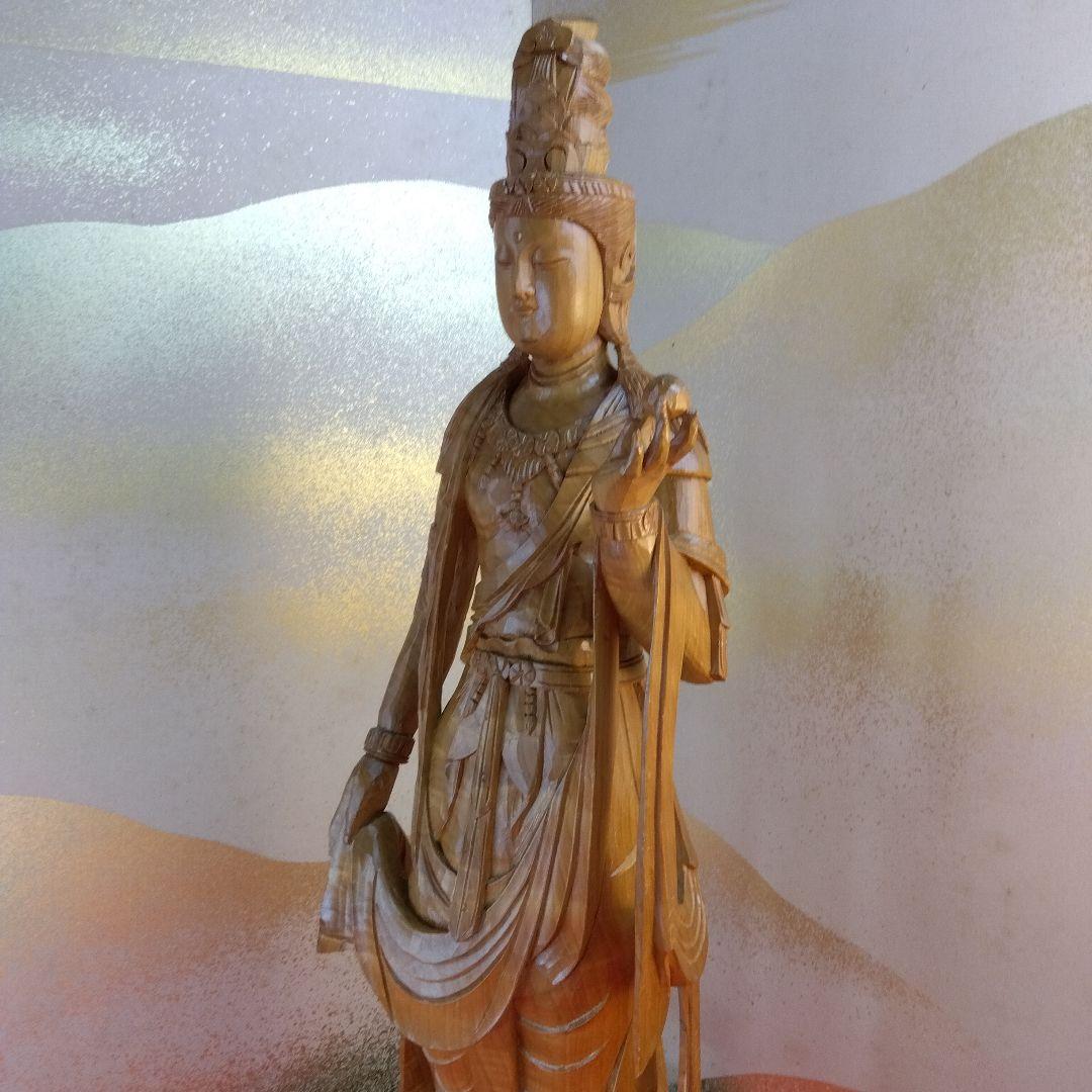 宝珠観音菩薩像　仏師63cm