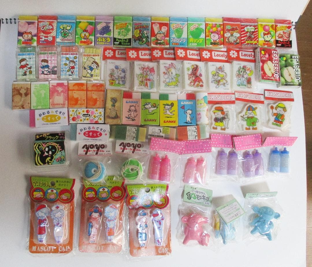 レトロファンシー消ゴム 鉛筆キャップ 大量セット 未使用 たのしみ屋様リクエスト
