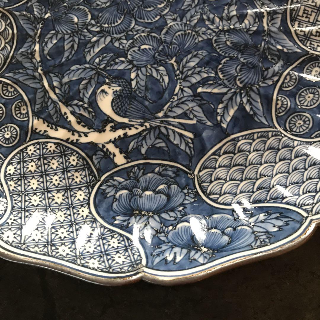 清水焼平安壱楽 祥瑞花鳥大皿