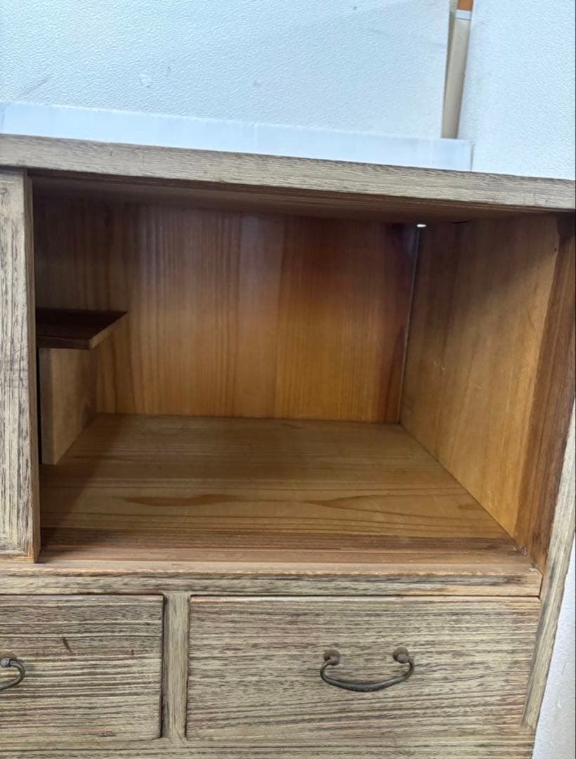 昭和レトロヴィンテージ家具　当時物　古道具　3つ重ね　総桐タンス　焼桐箪笥