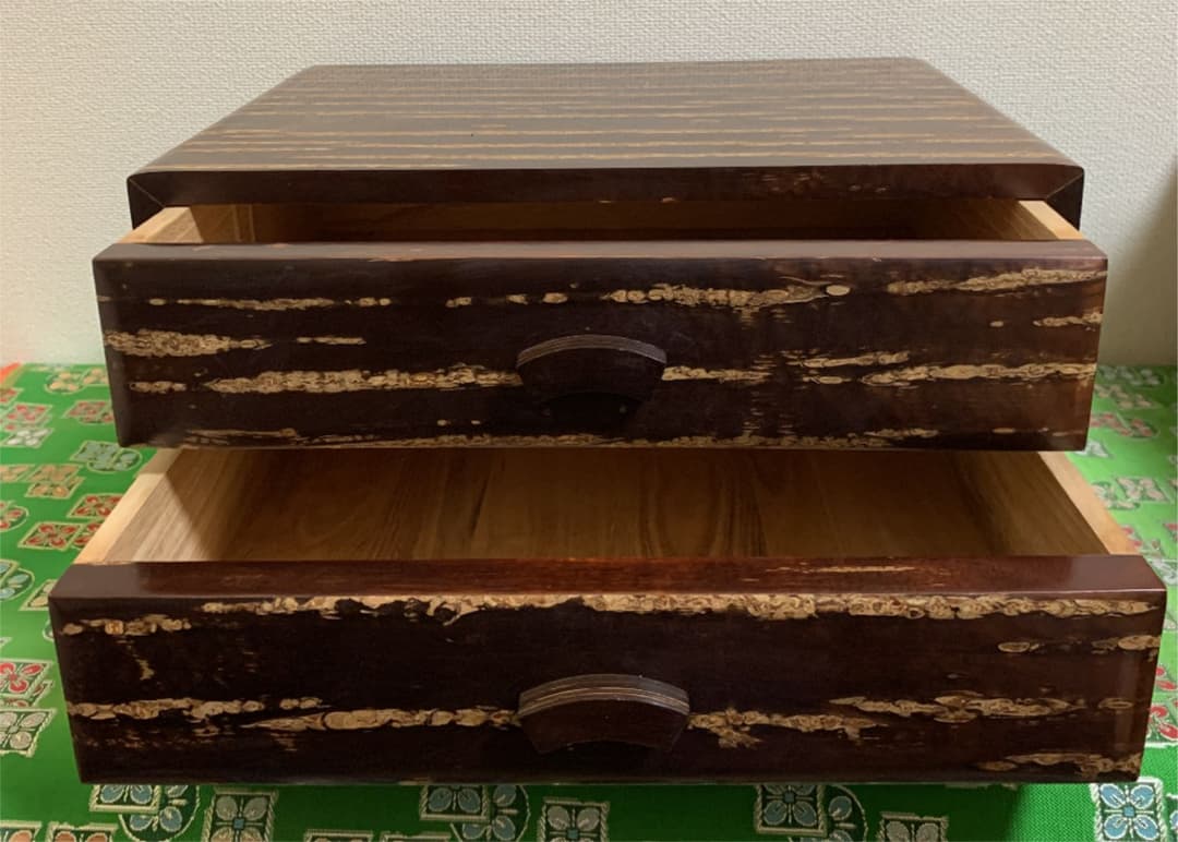 樺細工・総桐二段整理箱・1点物