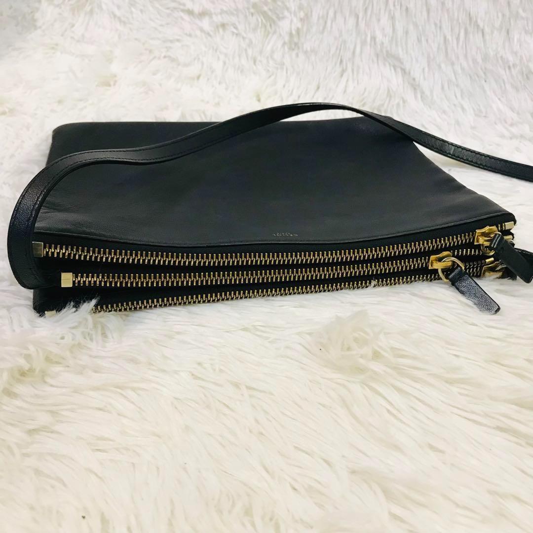 極美品✨セリーヌ ショルダーバッグ トリオ ラージ ゴールド金具 ブラック