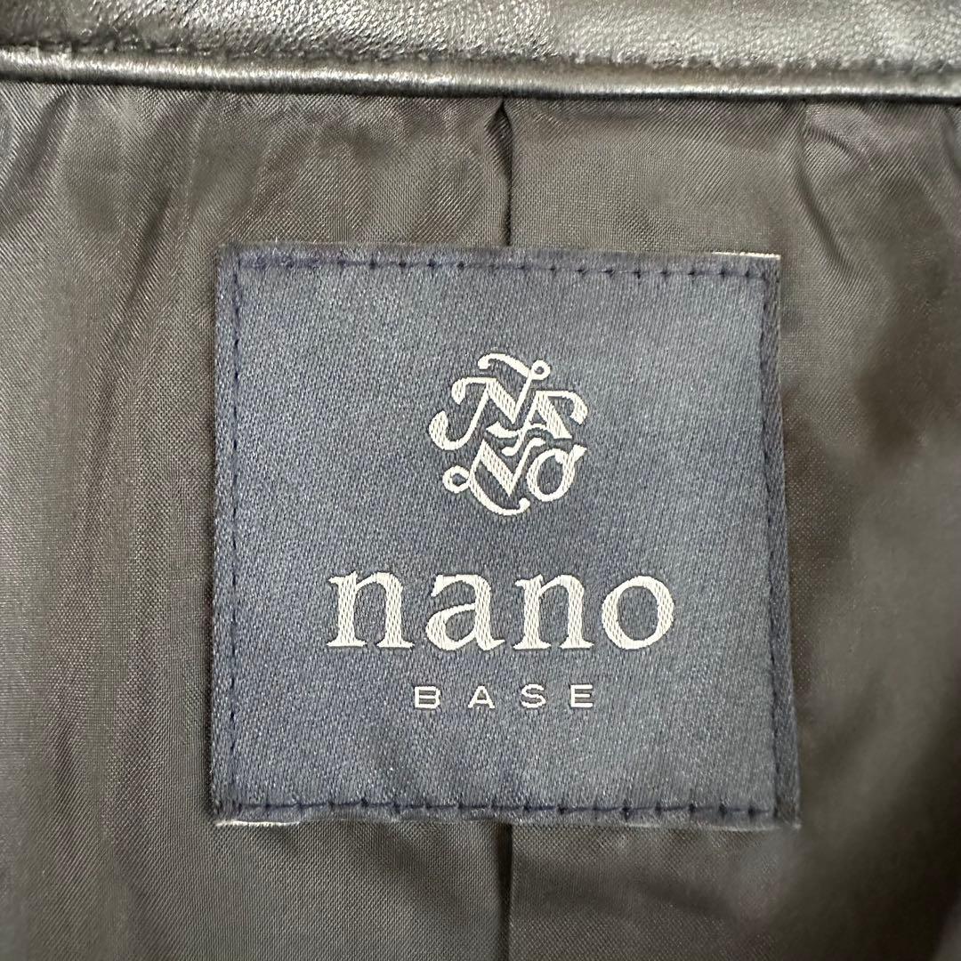 美品✨ナノユニバース　ライダースジャケット　シングル　羊革　レザー　ブラック　L