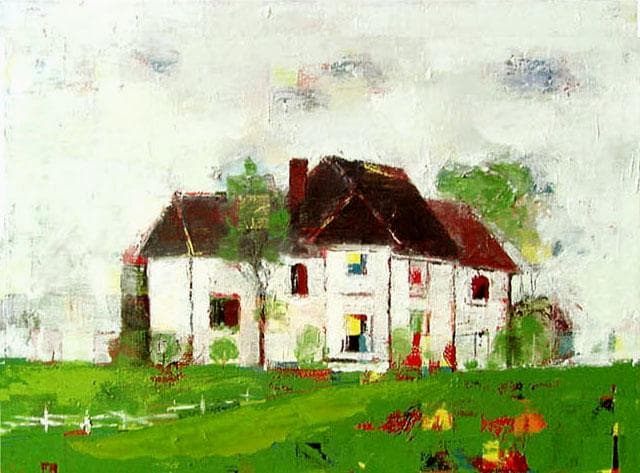 油絵 菅家令子 絵 絵画 インテリア 額付(黒) uF6-062203 風景