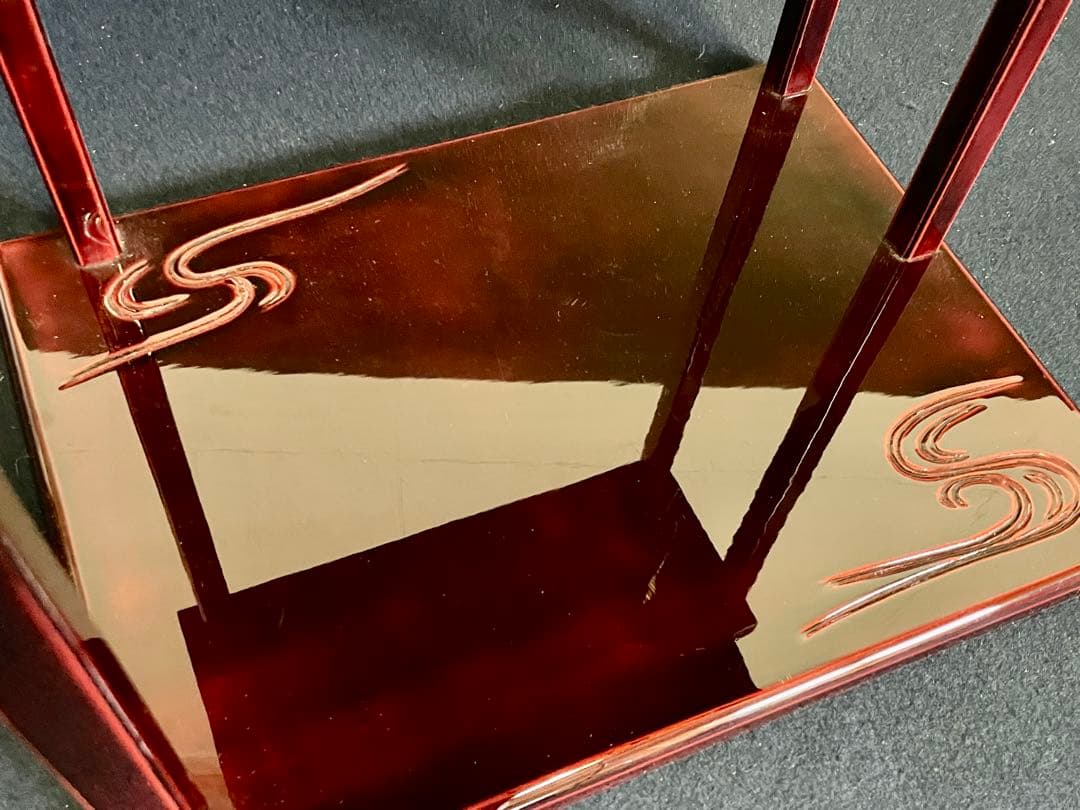 割引❣️「母」 鵬雲斎好 山雲棚 輪島塗 茶平一斎 裏千家 共箱 （93F①）