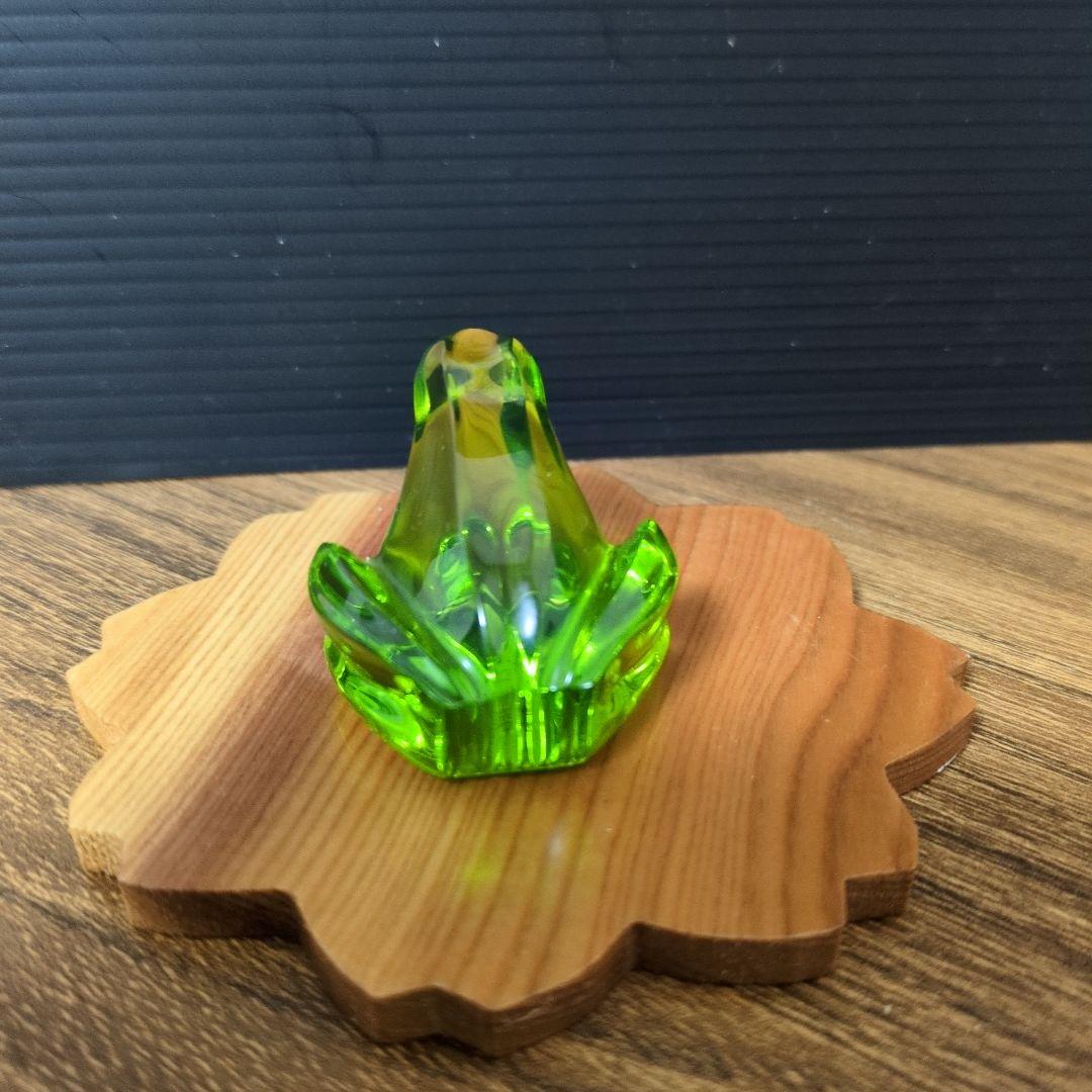 Baccarat バカラ 蛙 グリーンカエルフィギュリンクリスタル オブジェ