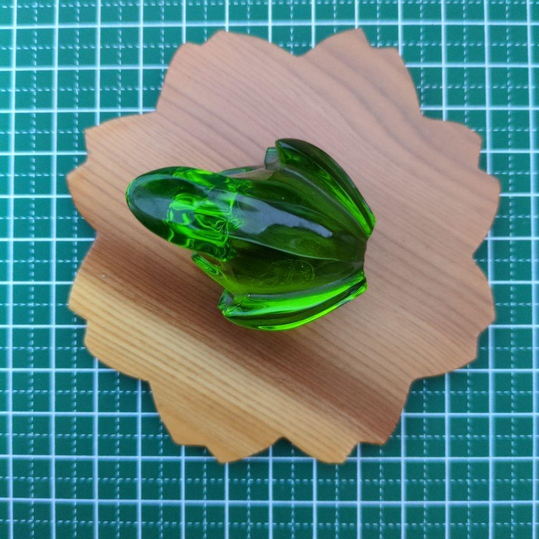 Baccarat バカラ 蛙 グリーンカエルフィギュリンクリスタル オブジェ