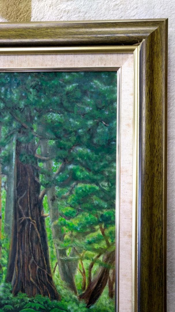 絵画「出羽三山参道」油彩画 油絵 風景画 原画 Ｆ10