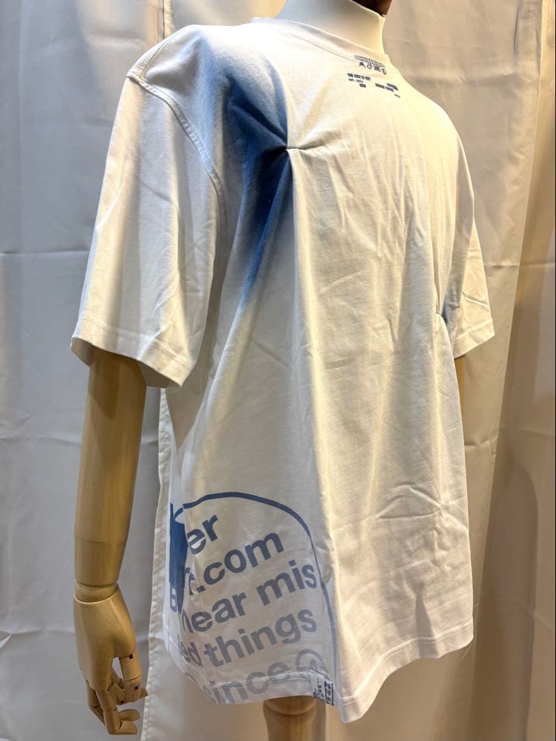 ADER ERROR　Nowia プリントTシャツ ホワイト×ブルー　XLサイズ