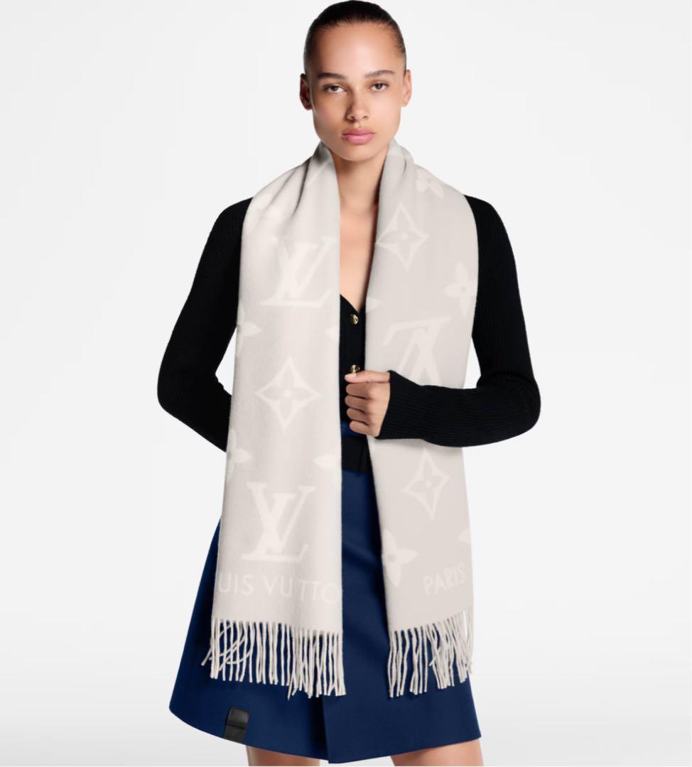 【LOUIS VUITTON美品 】マフラー・レイキャビック グレージュ