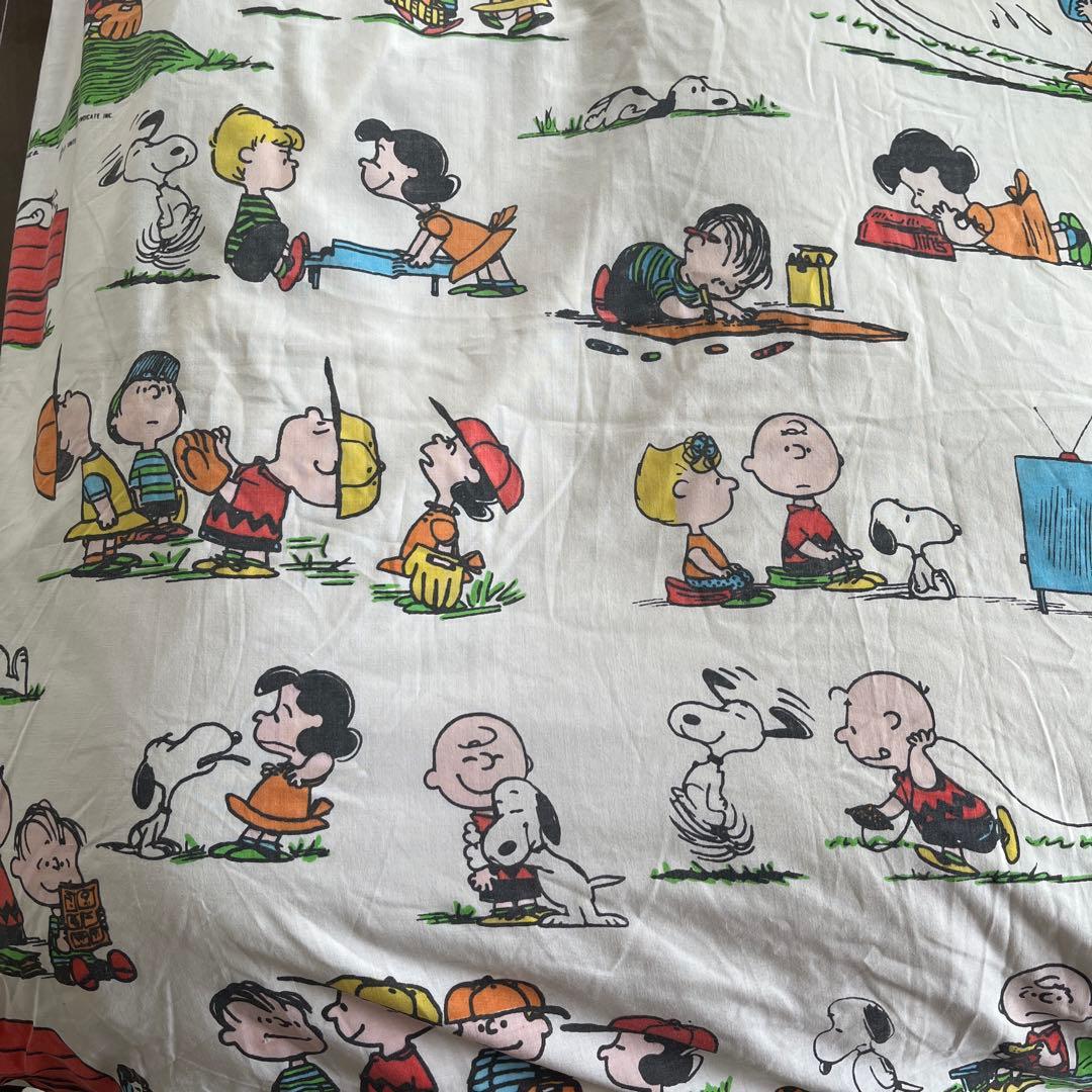 USA製70’sヴィンテージpeanuts snoopyシーツ フライングエース