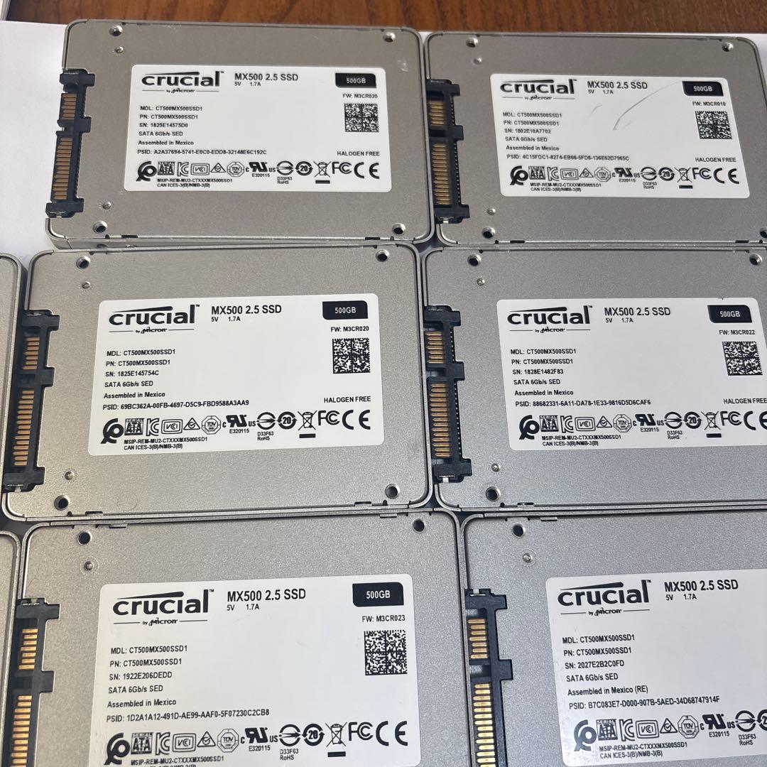 Crucial MX500 500GB SATA SSD 14個セット 現状品