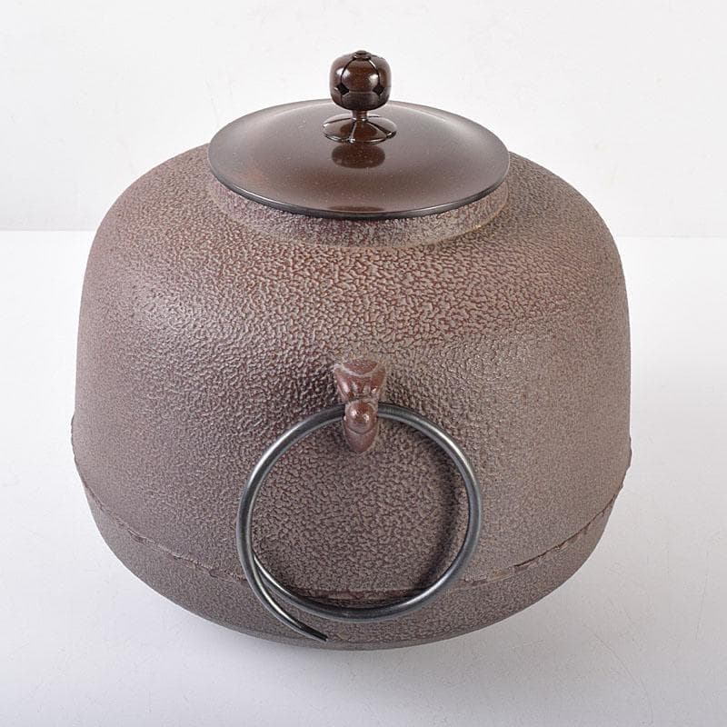 人間国宝　釜師　高橋敬典作　利休好　尻張釜　共布　共箱　M　R7757C