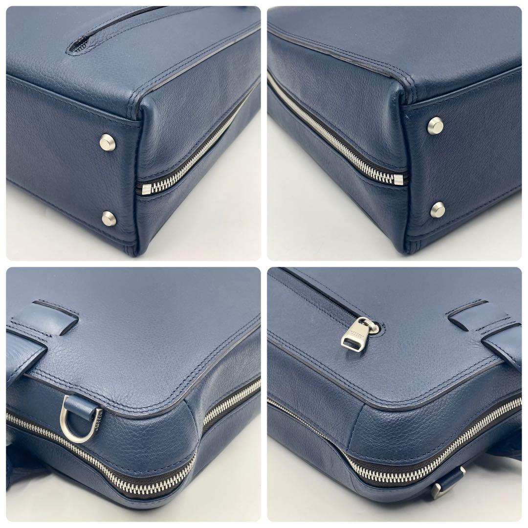 【極美品】ultima TOKYO レザー 2wayブリーフケース ネイビー