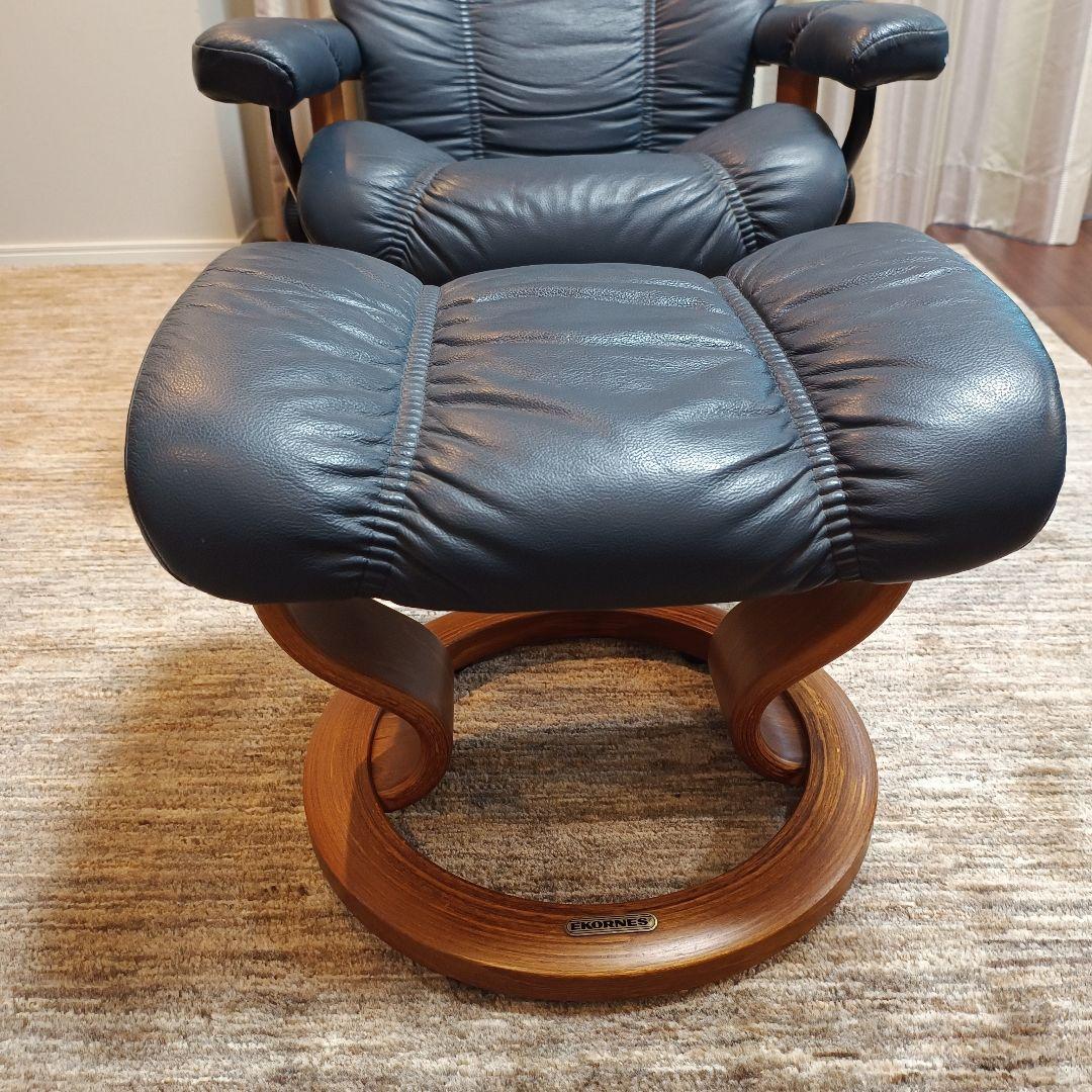 【セット販売】エコーネス　 レザー リクライニングチェア　①チェア